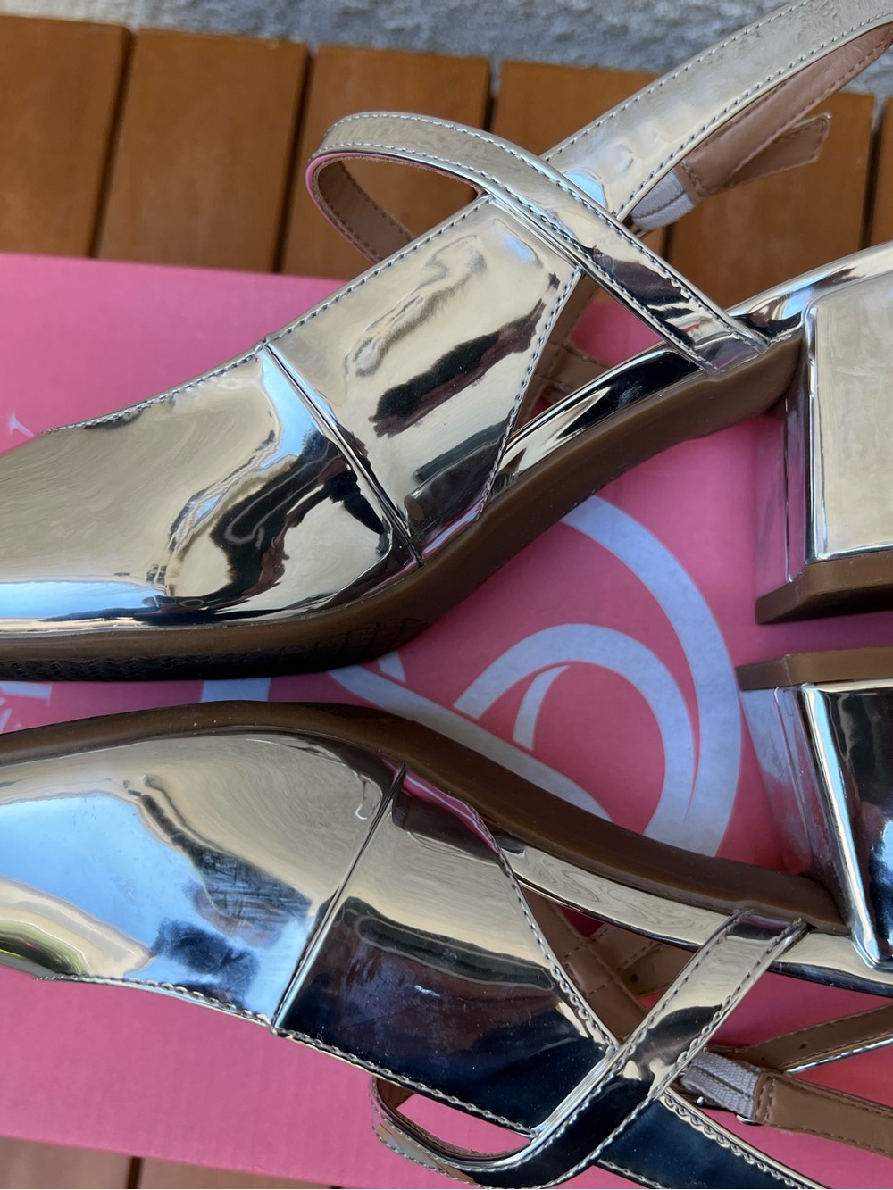 Sam Edelman Metallic Silver Mary Jane Slingback Pumps - Picture 4 of 6